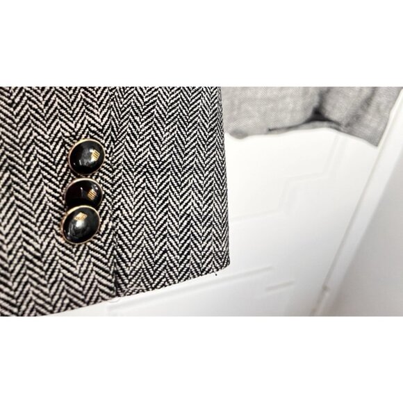 Harry Lebow 100% Silk Sz 41R Herringbone 2-Button Sport Coat Blazer Jacket Korea - Picture 9 of 16